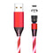 540 rotate led magnetic cable 3a fast charging mobile phone charge cable