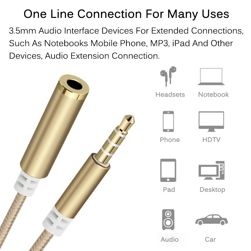 4-Pole TRRS 3.5mm AUX Extension Cable with Microphone Support: Extend Your Listening Experience
