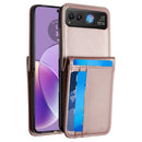 For Motorola Razr 2023 Card Slot Wallet Holder Case Cover - Rose Gold