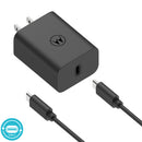 MOTOROLA 30W WALL CHARGER WITH 1M/3.3FT C2C CABLE Included - BLACK (LANE B RACK 4 MOTOROLA 2 TURBO POWER 30W/USB)