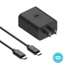MOTOROLA 30W WALL CHARGER WITH 1M/3.3FT C2C CABLE Included - BLACK (LANE B RACK 4 MOTOROLA 2 TURBO POWER 30W/USB)