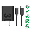 MOTOROLA 30W WALL CHARGER WITH 1M/3.3FT C2C CABLE Included - BLACK (LANE B RACK 4 MOTOROLA 2 TURBO POWER 30W/USB)