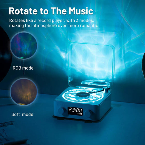 Vinyl Vibe: Retro Bluetooth 5.0 Turntable with White Noise & RGB Light Show