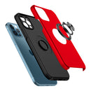 For iPhone 15 Pro CHIEF Oil Painted Magnetic Ring Stand Hybrid Case Cover - Red