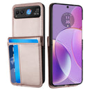 For Motorola Razr 2023 Card Slot Wallet Holder Case Cover - Rose Gold