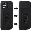 For Apple iPhone 11 (XI6.1) ELITE Camera Push Magnetic Ring Stand Hybrid Case Cover - Black