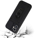 For Apple iPhone 11 (XI6.1) ELITE Camera Push Magnetic Ring Stand Hybrid Case Cover - Black