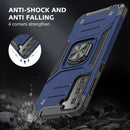 For Samsung Galaxy S21 FE Robust Magnetic Kickstand Hybrid Case Cover - Blue