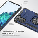 For Samsung Galaxy S21 FE Robust Magnetic Kickstand Hybrid Case Cover - Blue