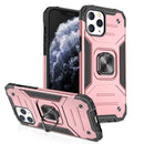 For iPhone 15 Robust Magnetic Kickstand Hybrid Case Cover - Rose Gold