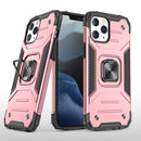 For iPhone 15 Robust Magnetic Kickstand Hybrid Case Cover - Rose Gold