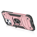 For iPhone 15 Robust Magnetic Kickstand Hybrid Case Cover - Rose Gold