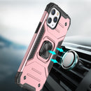 For iPhone 15 Robust Magnetic Kickstand Hybrid Case Cover - Rose Gold