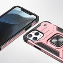 For iPhone 15 Robust Magnetic Kickstand Hybrid Case Cover - Rose Gold