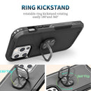 For iPhone 13/14 Superior 3in1 Magnetic Ring Stand Case Cover - Black