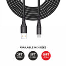 Loose (Pack of 10) Counter Box - 10FT Fast Charging Cable [USB - Type C (PD)] - Black w/ Black Shell (27)