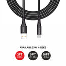Loose (Pack of 20) Counter Box - 3FT Fast Charging Cable [USB - Type C (PD)] - Black w/ Black Shell (25)