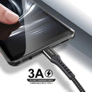 Loose (Pack of 20) Counter Box - 3FT Fast Charging Cable [USB - Type C (PD)] Nylon Braided - Black w/ Black Shell (31)