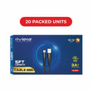 Loose (Pack of 20) Counter Box - 5FT Fast Charging Cable [USB - Type C (PD)] Nylon Braided - Black w/ Black Shell (32)