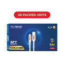 Loose (Pack of 20) Counter Box - 5FT Fast Charging Cable [USB - Type C (PD)] - White w/ Golden Shell (20)