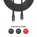 Loose (Pack of 10) Counter Box - 10FT Fast Charging Cable [Type C - Type C (PD)] - Black w/ Black Shell (30)