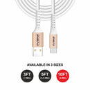 Loose (Pack of 10) Counter Box - 10FT Fast Charging Cable [Type C - Type C (PD)] - White w/ Golden Shell (24)