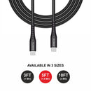 Loose (Pack of 20) Counter Box - 3FT Fast Charging Cable [Type C - Type C (PD)] - Black w/ Black Shell (28)