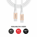 Loose (Pack of 20) Counter Box - 5FT Fast Charging Cable [Type C - Type C (PD)] - White w/ Golden Shell (23)