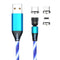 540 rotate led magnetic cable 3a fast charging mobile phone charge cable